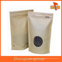 Coffee packing kraft paper resealable dried food packaging bag